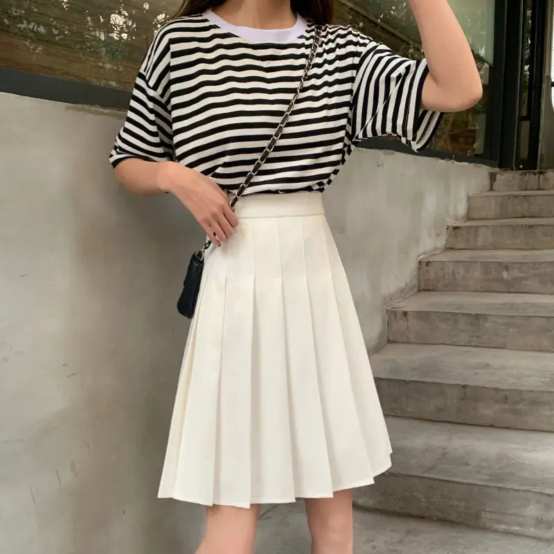 Skirts Pleated Women High Waist Summer Knee-length Preppy Style Harajuku Y2k Hot Sale Street School Cosplay Casual Female Faldas