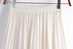 Designer Chic Maxi Skirt Woman 2024 New Summer A-Line Solid Patchwork Skirts Minimalist Casual Loose Pleated Skirts Jupe Femme