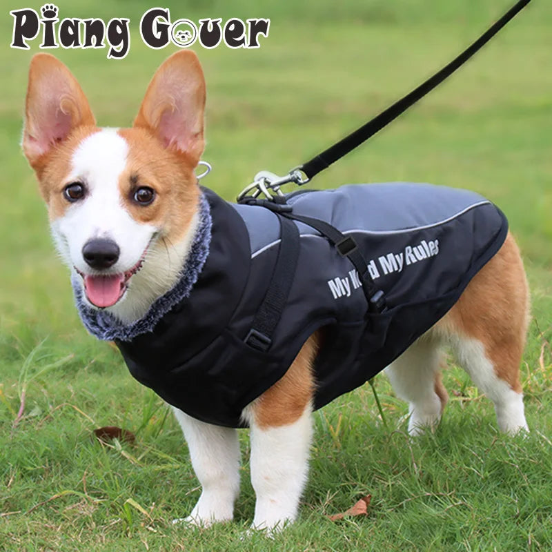 Small Dog Vest Winter Warm Pet Clothes Cotton Dogs Coat Harness For Medium Bulldog Big Dog Clothes Jacket