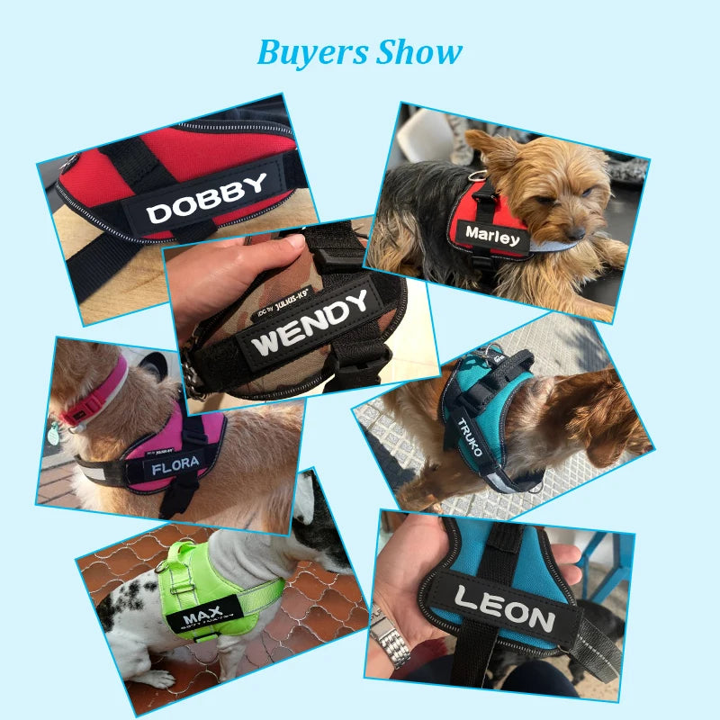Nylon Dog Harness Personalized Reflective Pet Harness For Small Medium Large Dogs Breathable Mesh Pad Dog Harness No Pull
