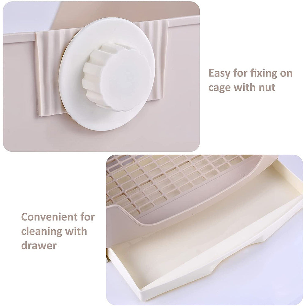 Extra Large Rabbit Litter Box Bunny Toilet with Drawer 50 Pet Toilet Film 25 Toilet Training Pad Cleaning Set Small Pet Box Pan