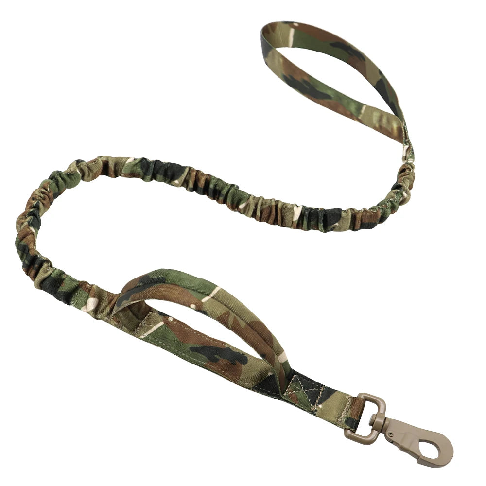 Nylon Tactical Dog Harness Collar Leash No Pull Military Pet Harness Vest For Medium Large Dogs Training Molle Harness Pouches