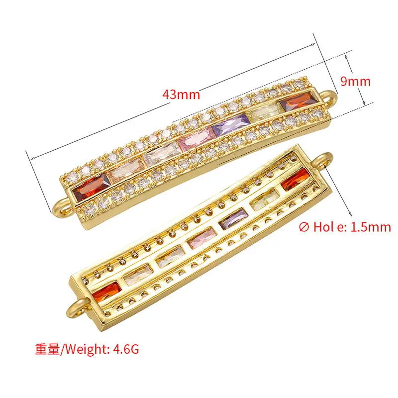 HECHENG 13styles rainbow Adjustable Bracelets CZ Gold color Wholesale geometric design For Women Bling DIY Gift Colorful VS425