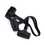 Flat+Thin 16Pin OBD 2 Extender OBD2 16 Pin ELM327 Male To Dual Female Y Splitter Elbow OBDII Extension Connector Cable Free Ship