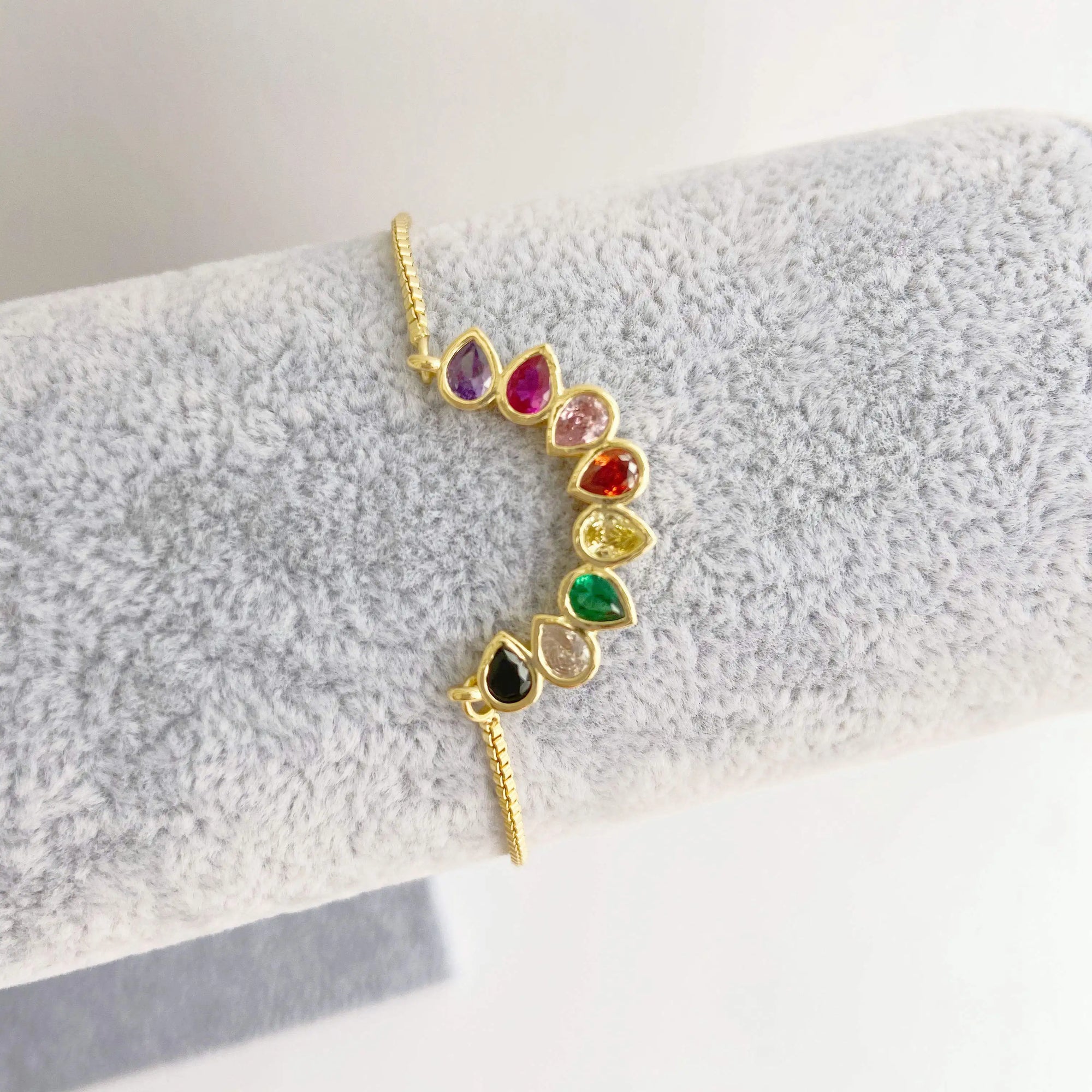 HECHENG 13styles rainbow Adjustable Bracelets CZ Gold color Wholesale geometric design For Women Bling DIY Gift Colorful VS425