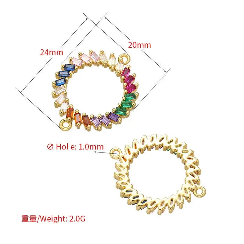 HECHENG 13styles rainbow Adjustable Bracelets CZ Gold color Wholesale geometric design For Women Bling DIY Gift Colorful VS425