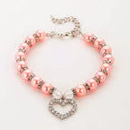 Rhinestone Pet Collar Puppy Dog Cat Imitation Pearl Necklace Pet Accessories Lovely Fashion Pets Dogs Cats Collar