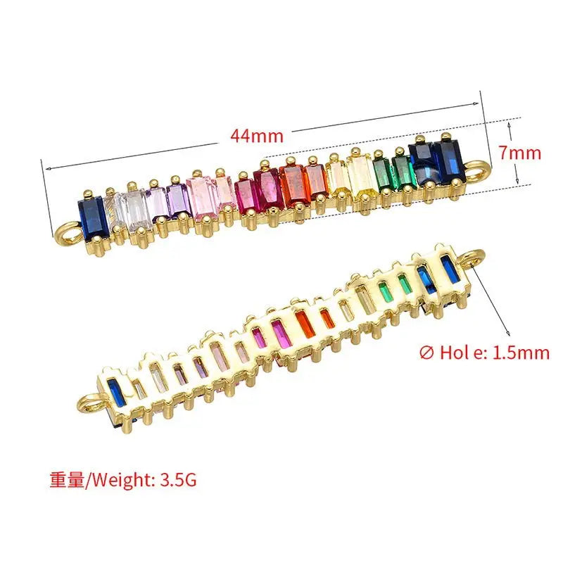 HECHENG 13styles rainbow Adjustable Bracelets CZ Gold color Wholesale geometric design For Women Bling DIY Gift Colorful VS425