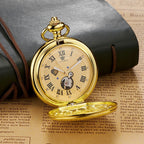New OYW Brand Stainless Steel Men Fashion Casual Pocket Watch Skeleton dial Silver Hand Wind Mechanical Male Fob Chain Watches