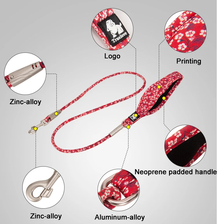 Truelove Cotton Floral Dog Leash TLL2573