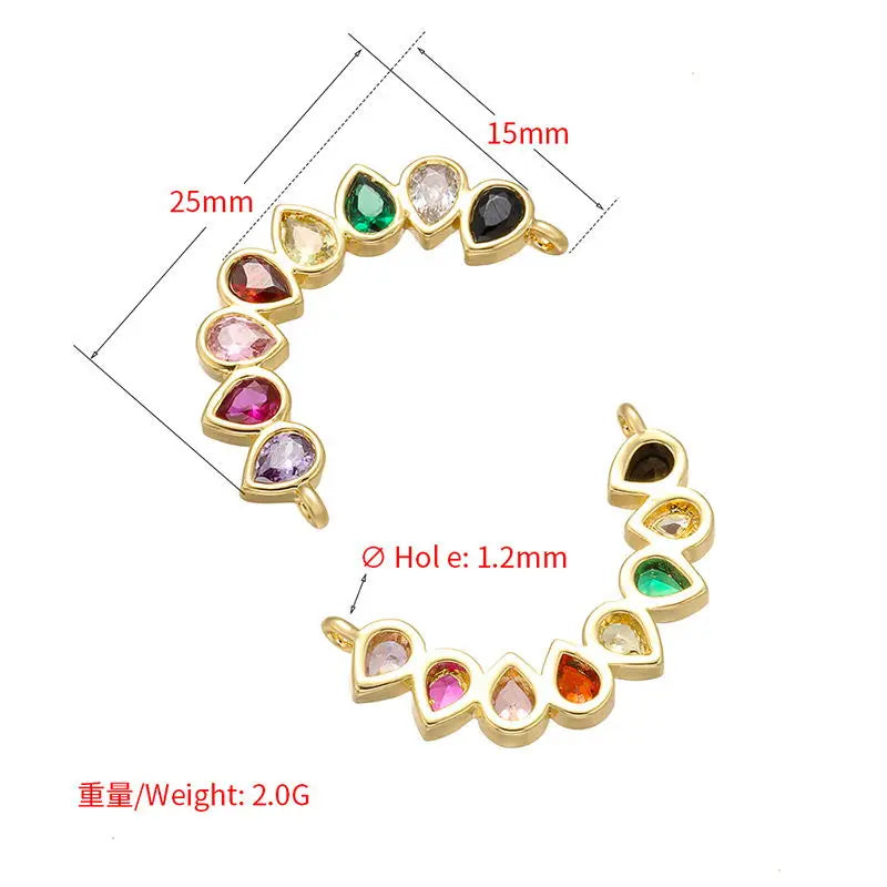 HECHENG 13styles rainbow Adjustable Bracelets CZ Gold color Wholesale geometric design For Women Bling DIY Gift Colorful VS425