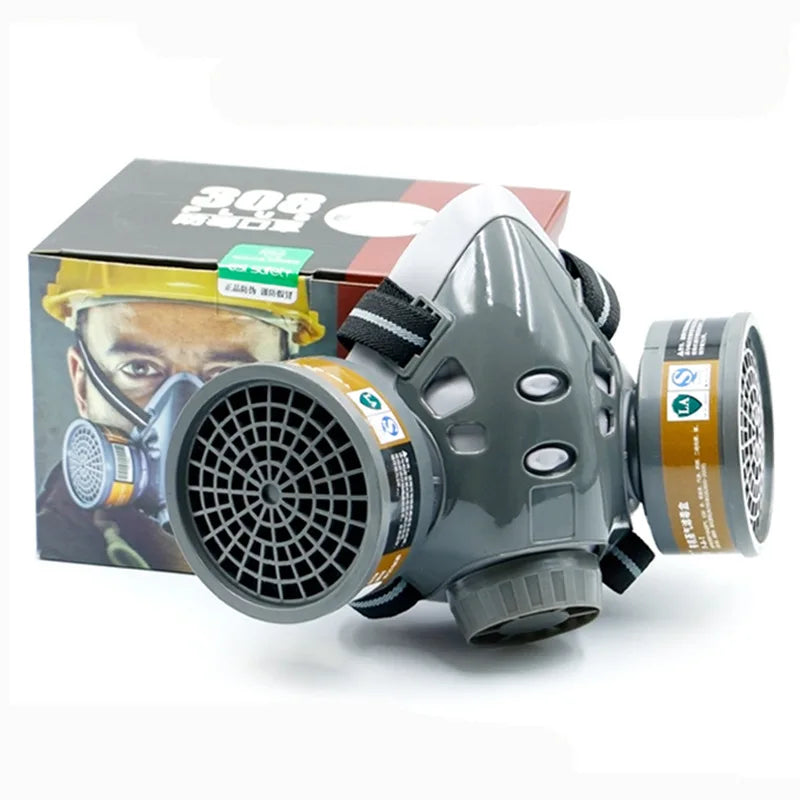 Double Filters Half Face Respirator Dust Gas Mask For Painting Spraying Factory Industry Home Emergency Survival Safety