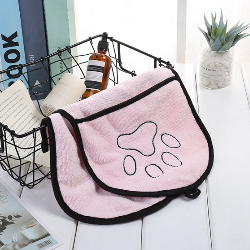 Pet Dog Bath Towel Microfiber Ultra-Absorbent Drying Pet Towel Blanket For Cat Small Dogs With Pocket Large Dogs Bathrobe