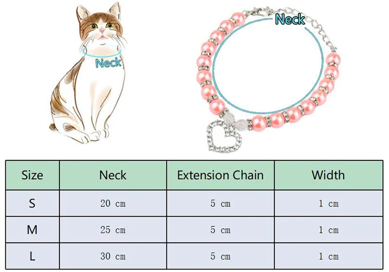 Rhinestone Pet Collar Puppy Dog Cat Imitation Pearl Necklace Pet Accessories Lovely Fashion Pets Dogs Cats Collar