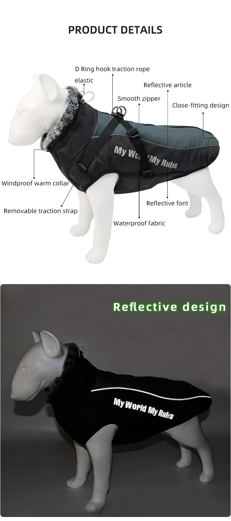 Small Dog Vest Winter Warm Pet Clothes Cotton Dogs Coat Harness For Medium Bulldog Big Dog Clothes Jacket