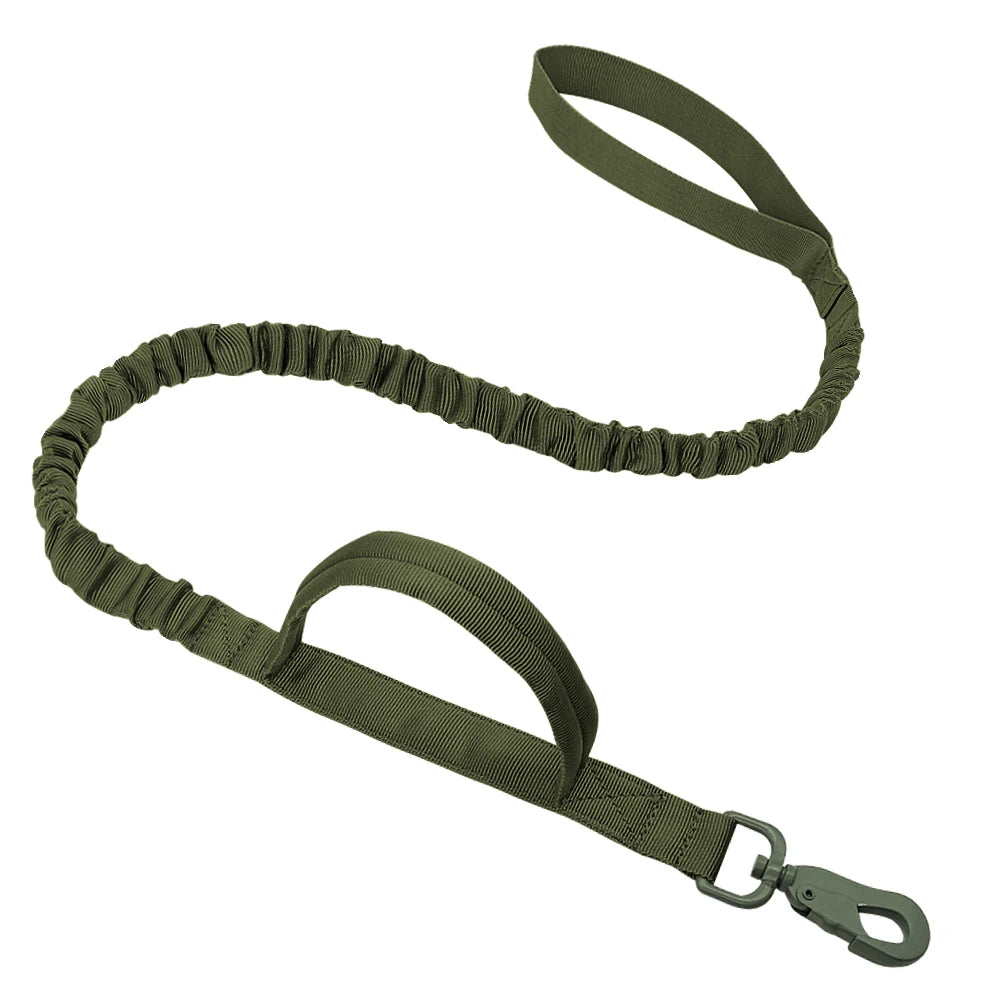 Nylon Tactical Dog Harness Collar Leash No Pull Military Pet Harness Vest For Medium Large Dogs Training Molle Harness Pouches