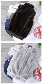 White Wool Vest Jacket Men Autumn Winter Sleeveless Jacket Men Waistcoat Warm Coat Faux Woolen Mens Clothing 2024 Trends
