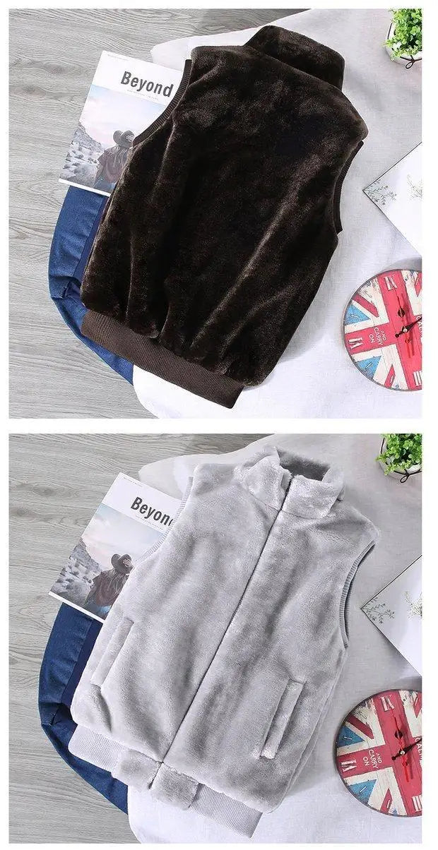 White Wool Vest Jacket Men Autumn Winter Sleeveless Jacket Men Waistcoat Warm Coat Faux Woolen Mens Clothing 2024 Trends