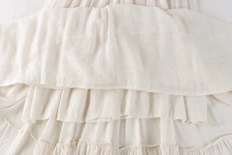Designer Chic Maxi Skirt Woman 2024 New Summer A-Line Solid Patchwork Skirts Minimalist Casual Loose Pleated Skirts Jupe Femme