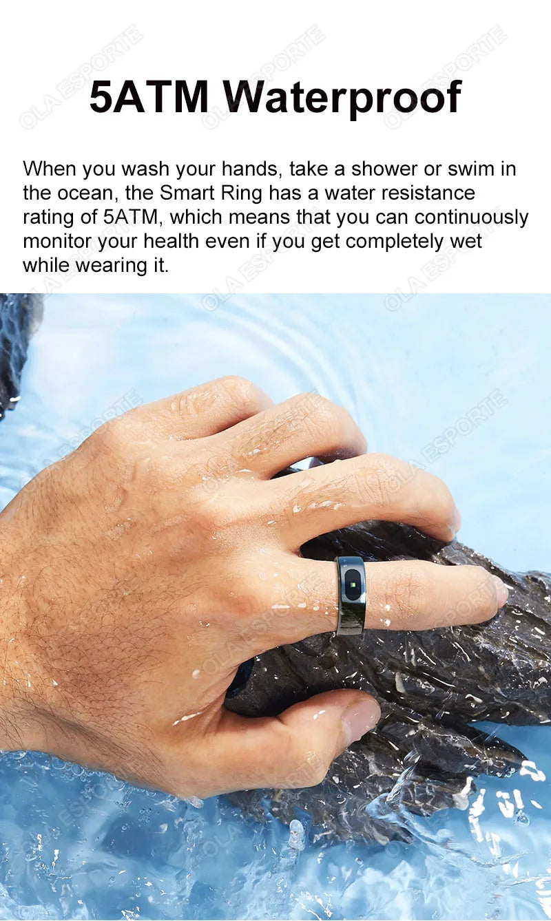 For Xiaomi Smart Ring Bluetooth Health Monitor Heart Rate Blood Oxygen Sleep Temperature Gesture Control Waterproof Sport Rings