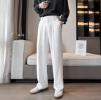 Wide Leg Gray Baggy Men's Summer Pants Tailoring Chinese Homme Dress Slacks Spring Clothes Male Suit Trousers Formal Designer Up