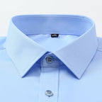 2023 Non-Iron Solid  Soft Easycare Stretch Shirts Men Spandex Long Sleeve Dress Shirt Men Office Shirts Men Clothing