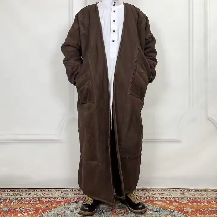 Wholesale New Arrival 2025 Oem Custom High Quality Men's Winter Bisht Coat Bisht Farwa for Prayer Made of Polyester for Adults