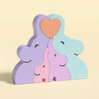 Dogs Family Puzzles Clay Silicone Mold Cat Bear Elephant Gypsum Plaster Mould Animal Craft Ornament Cement Concrete Resin Mold