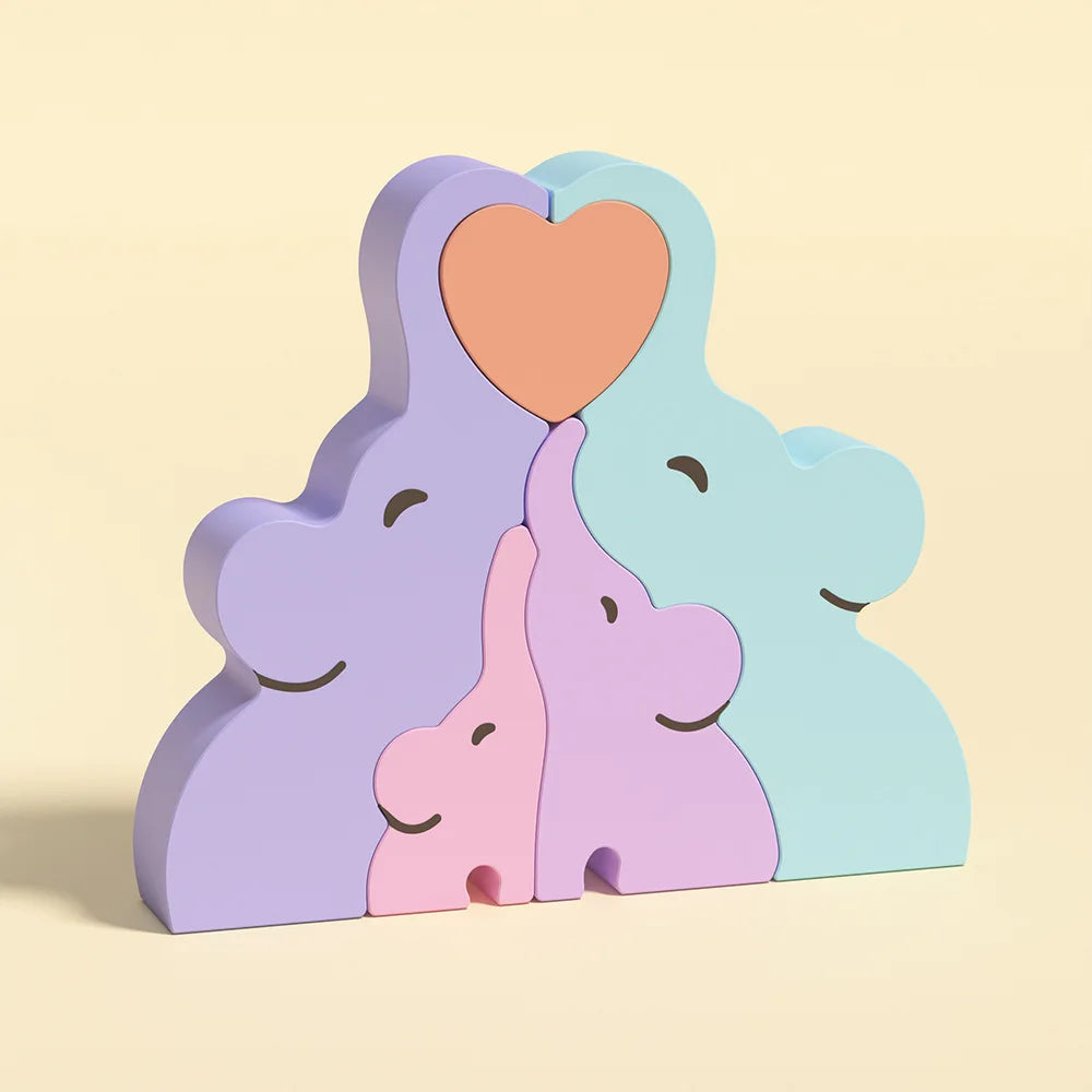 Dogs Family Puzzles Clay Silicone Mold Cat Bear Elephant Gypsum Plaster Mould Animal Craft Ornament Cement Concrete Resin Mold