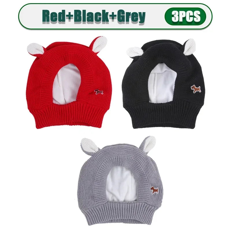 Quiet Dog Ear  Pet Ears Covers Knitted Hat Relief Winter Warm  Hat for dogs warm pet puppy dog ears in winter Christmas Gift