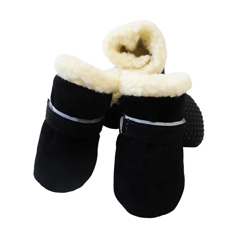 4Pcs /Set Winter Pet Shoes for Small Medium Dogs Windproof Boots Non Slip French Bulldog Chihuahua Shoes accesorios para perros