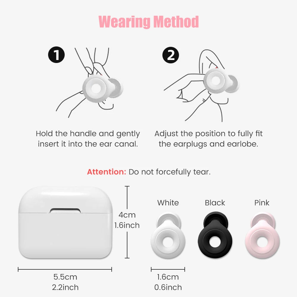 Silicone Ring Sleep Soundproof Earplugs Anti Noise Reduction 5 dB Noise Ring Earplug Mute Earplugs Adjustable Earphone Mute Tool