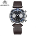 ADDIESDIVE Retro Quartz Watch for Men VK64 Multifunctional 24 Hour Chronograph Watches Bubble Mirror Glass 100m Dive Wristwatch