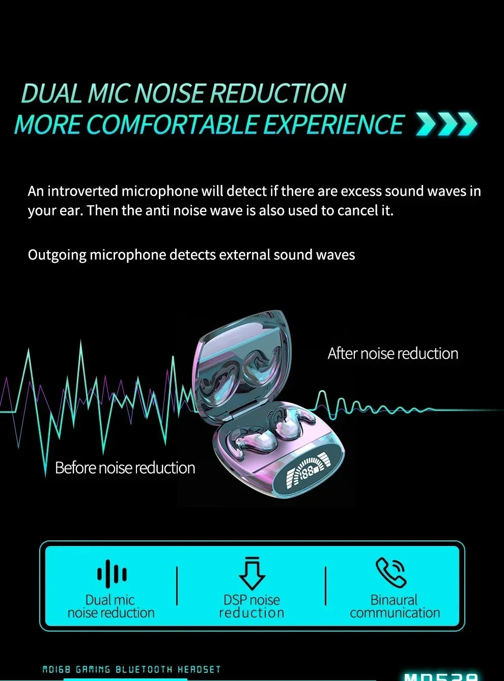 Xiaomi Bluetooth Wireless Headset MD528 Mini Noise Cancellation Touch Control HD Call Sports Running Headset with Microphone