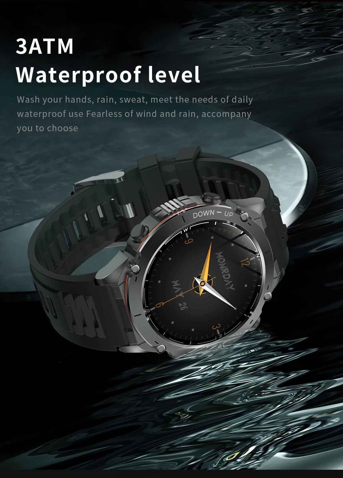 Men New Outdoors Sports Military GPS SmartWatch 10ATM Waterproof 730mAh High Battery Compass NFC HD Call For Huawei Xiaomi Watch