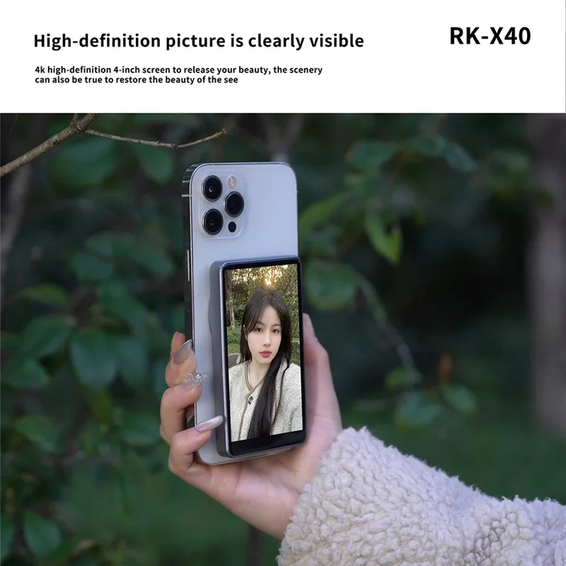 RK-X40 Wireless Mobile Phone Magnetic Selfie Screen Projector Rear Camera High Definition Selfie Display Selfie Auxiliary Tool