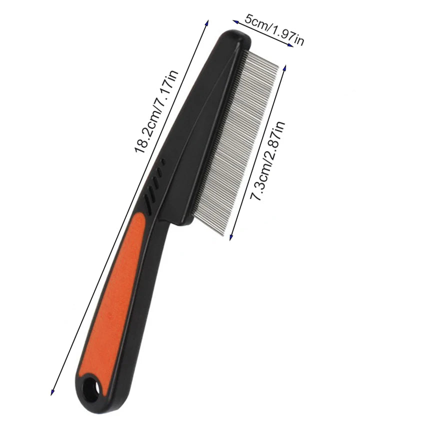 Stainless Steel Flea Comb Pro - Efficient Flea and Tick Remover, Gentle Pet Grooming Tool, Professional-Grade Comb for Dogs, Cat