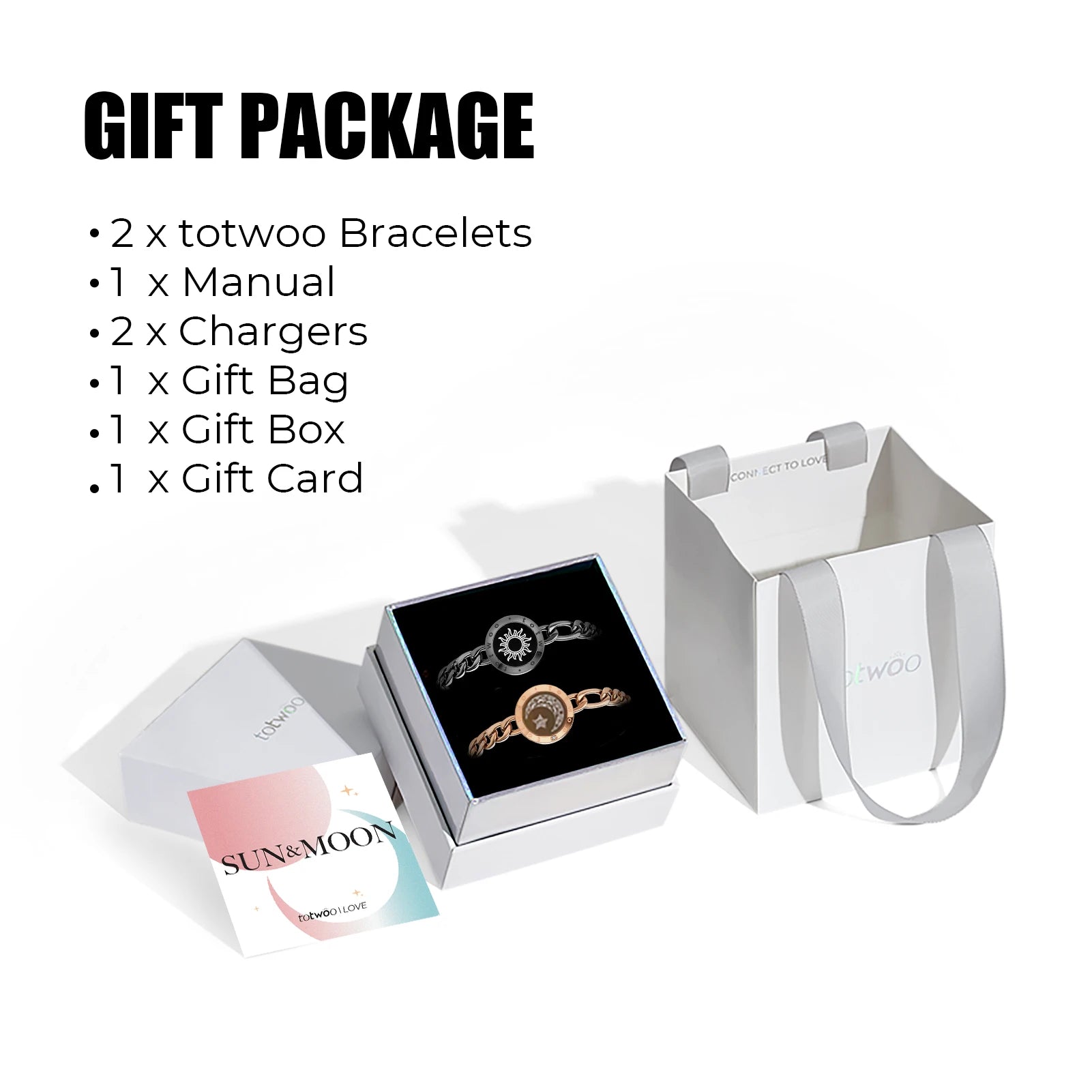 Totwoo Long Distance Relationship Touch Bracelets Couple Birthday Gift Smart Bluetooth Jewelry with App Support iOS Android