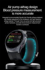 Sapphire Glass AMOLED Blood Pressure Smart Watches ECG Blood Oxygen Blood Pressure Air Pump Sport Health Tracking Smartwatch NFC