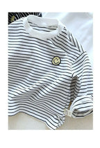 Striped Cute Baby Long Sleeved T-shirt Children Clothes Tops Boy's Sweatshirt Kids O-neck Pullover Blouse 1 2 3 4 5 6years