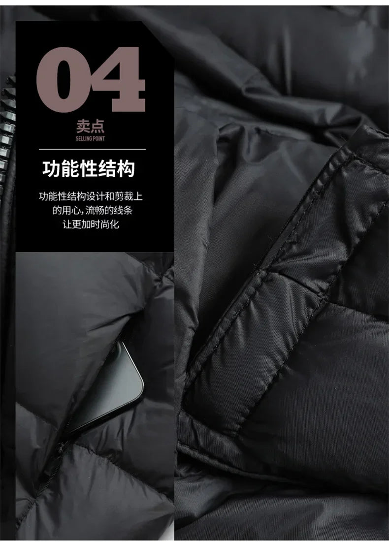 Thicken Autumn Winter Men Coats Detachable Hood Mens Puffer Jacket Sleeveless White duck down Vest Jackets Warm Hooded Jacket