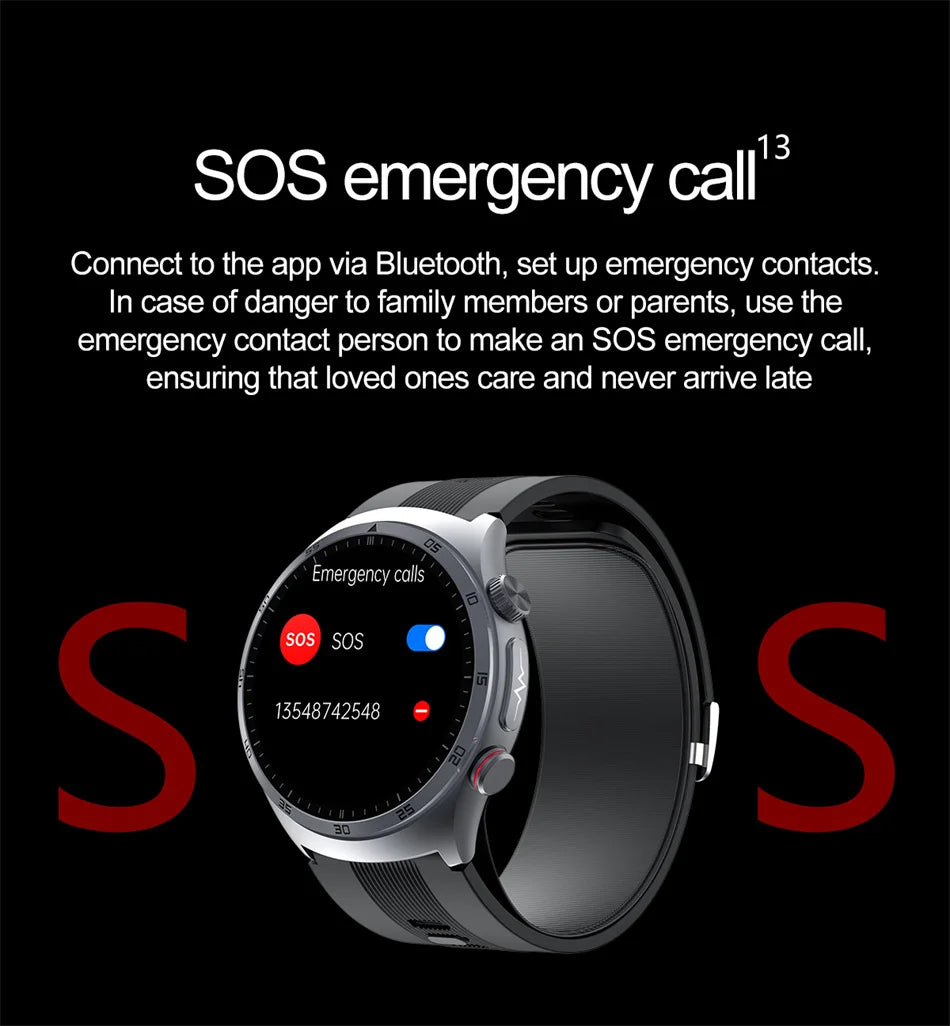 Sapphire Glass AMOLED Blood Pressure Smart Watches ECG Blood Oxygen Blood Pressure Air Pump Sport Health Tracking Smartwatch NFC