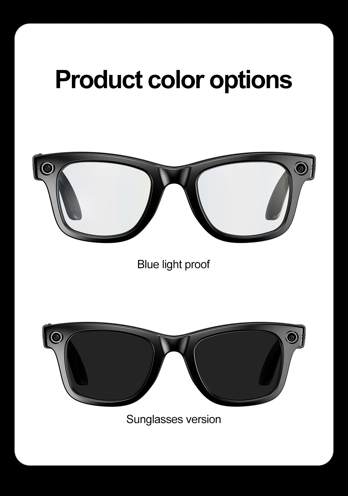 LIGE AI Smart Glasses 720P Camera Video Recorder Bluetooth Call 260mAh Battery Voice Assistant Control Sunglasses For Men Women