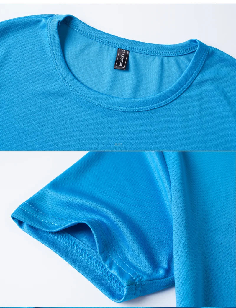 Multicolor Quick Dry T Shirt Summer Short Sleeve Fitness Shirt Running Football Jersey Training Workout Breathable Sportswear