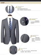 S-8XL New  (Blazer+ Pants) Men's Fashion Business Gentleman Trend Slim-fit Casual Wedding Travel Plus-size Solid Color Suit