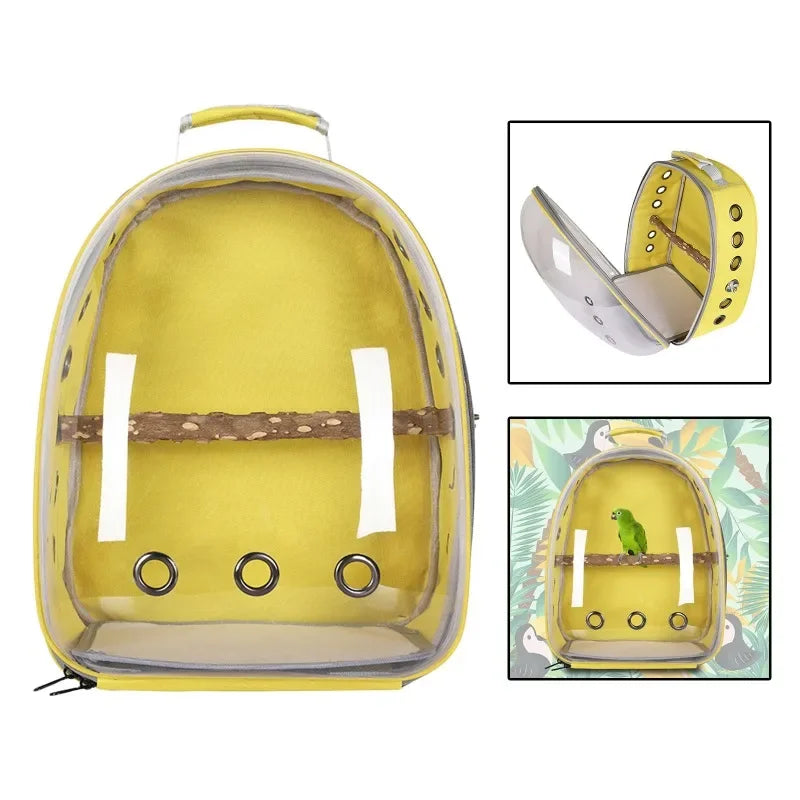 New Bird Carrier Small Pet Travel Bag for Small Parrot Lightweight Portable Backpack Transparent Pet Bird Cage