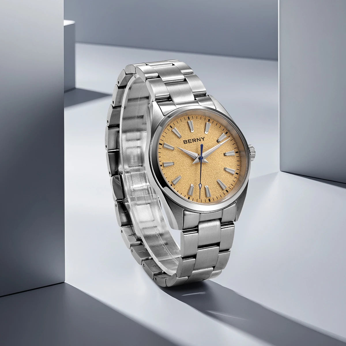 BERNY Watches for Men Luminous AR Sapphire Classic Dress Business Quartz Men's Watch 10ATM Elegant Fashion Casual Wristwatch