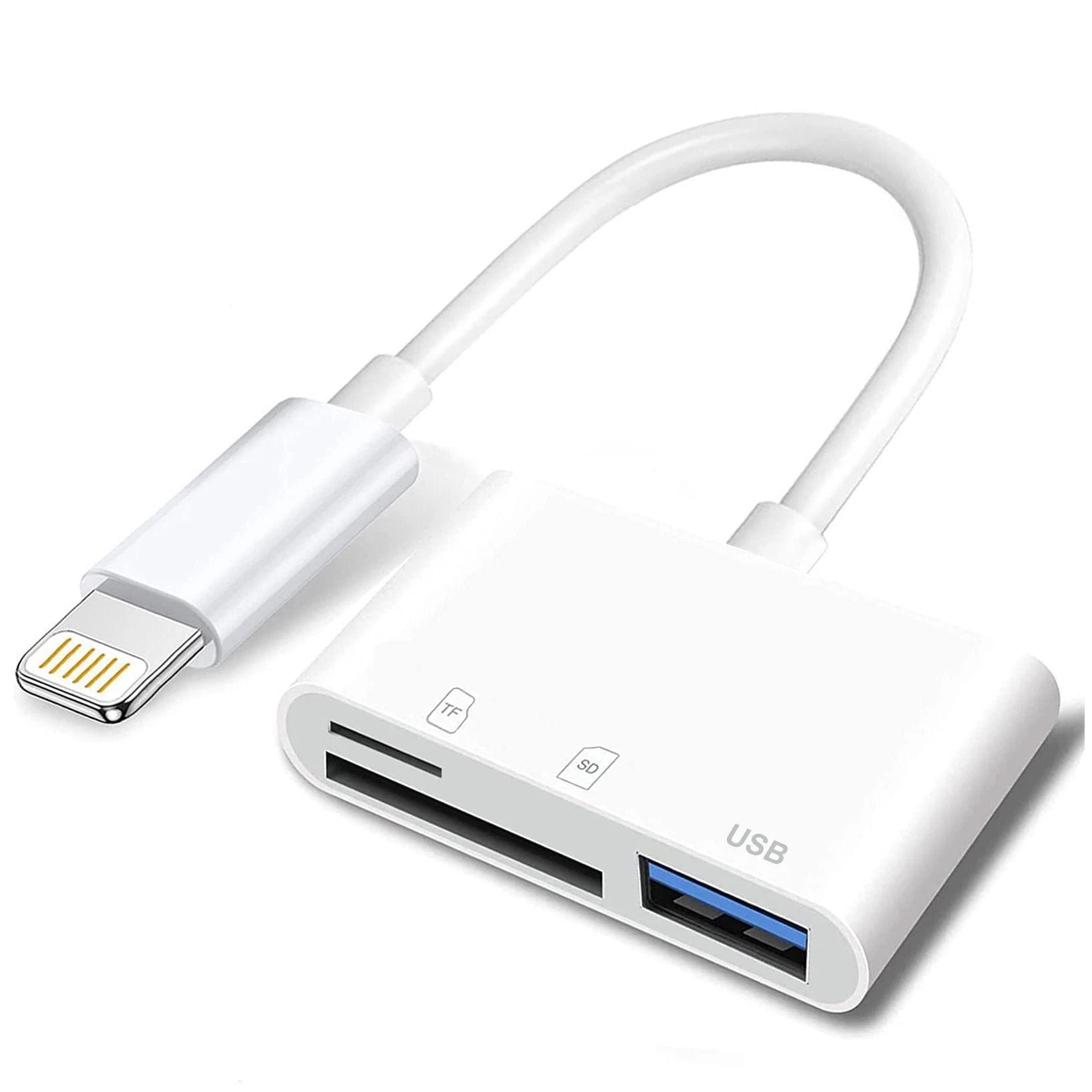 3-IN-1 TypeC/for iPhone To SD/TF Card Reader OTG USB Port Adapter Camera Phone Adapter Memory Card Data Transfer For IOS Android