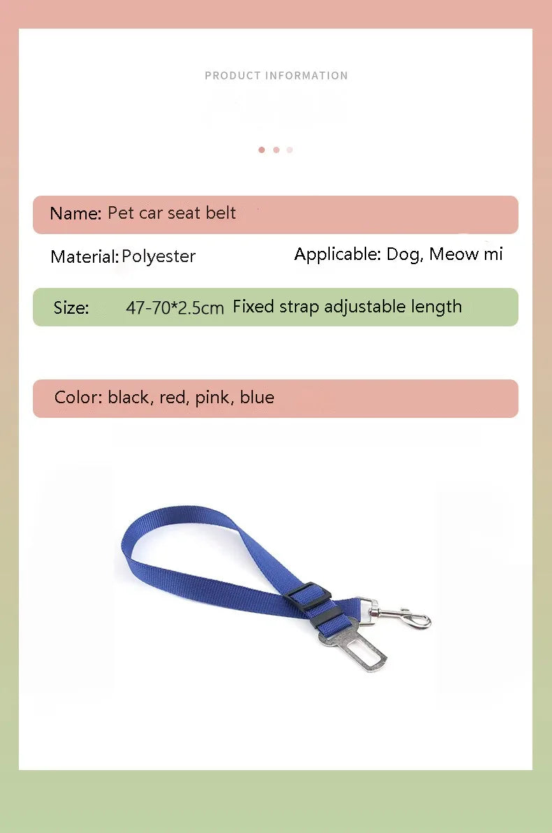 Dog Seat Belt, Dog Car Adjustable Seatbelts for Vehicle Nylon Pet Safety Heavy Duty & Elastic Car Harness for Dogs