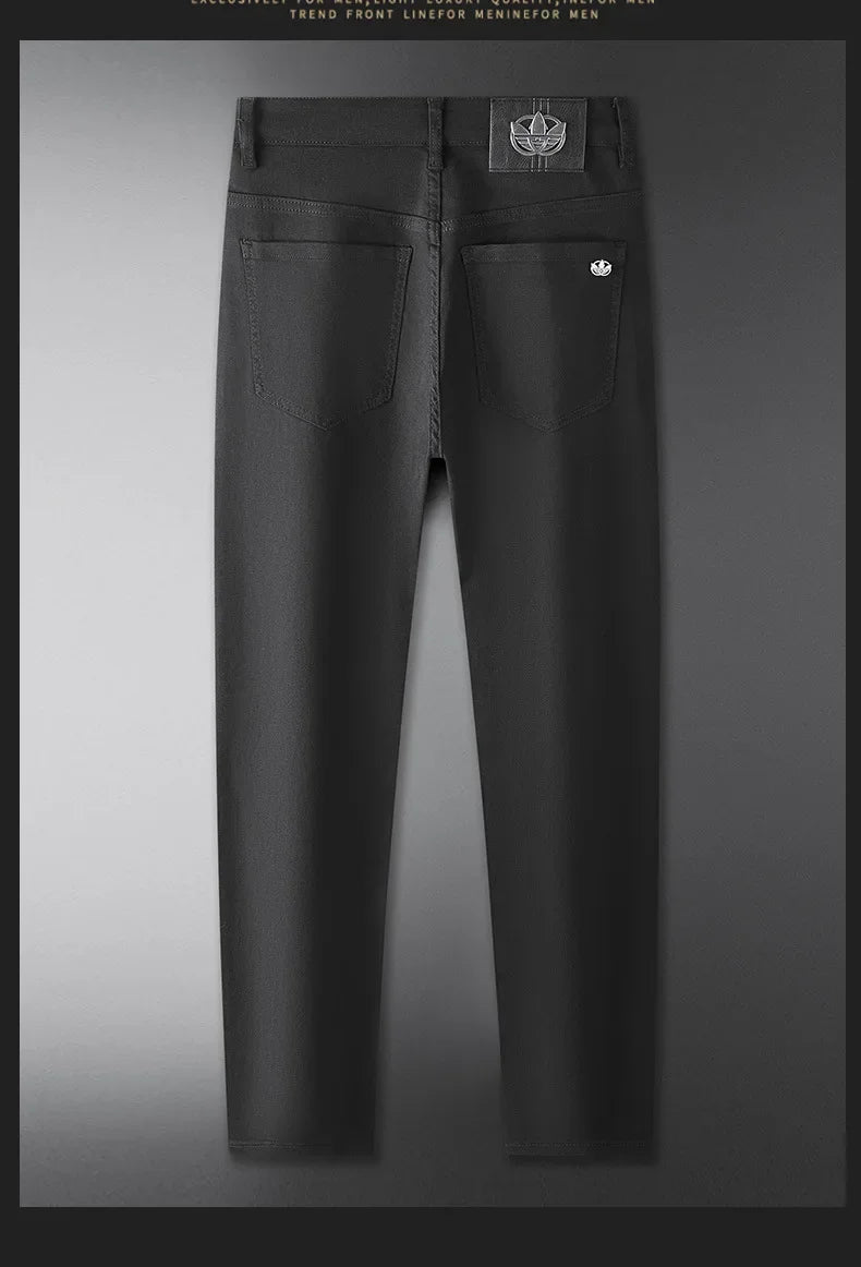 WhiteJeans Men's High-End European Style Jeans Lightweight Luxury Trendy Long Pants Business Casual Pants For Spring 2024